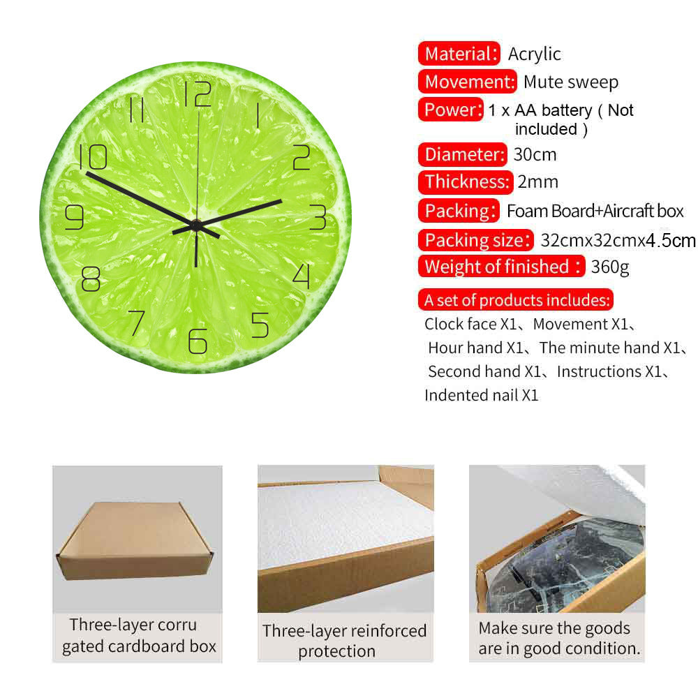 Orologio da parete Kiwi verde frutto