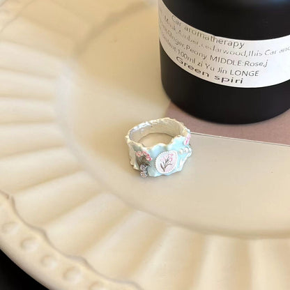 Anello Fiore Smaltato