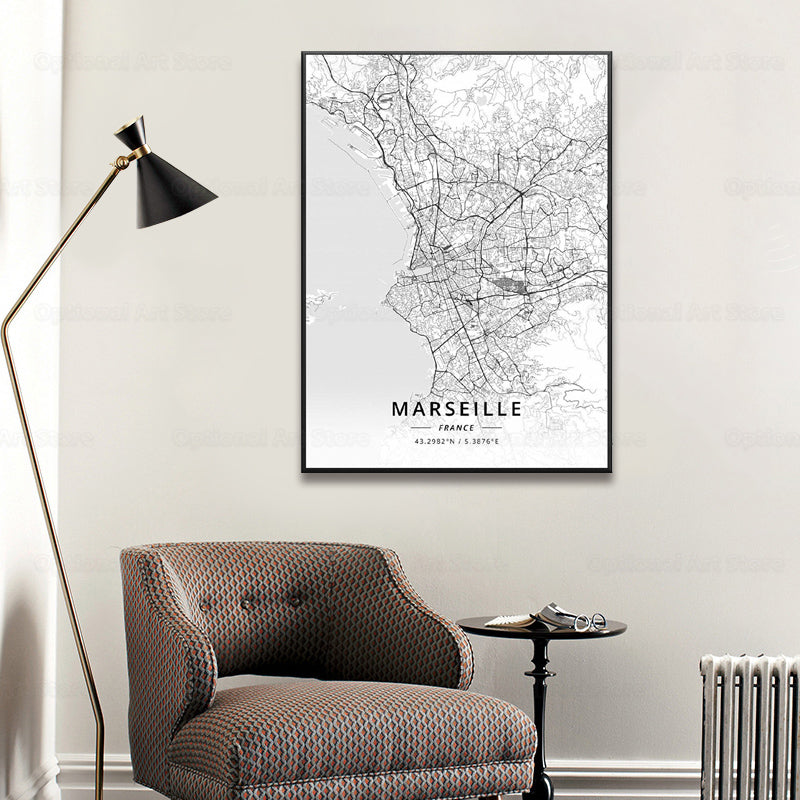 Poster Mappa Città Francesi