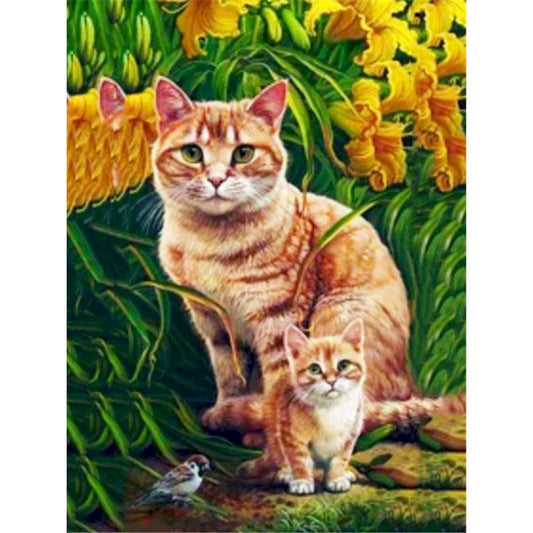 Quadro su tela Paesaggio con fiori e animali