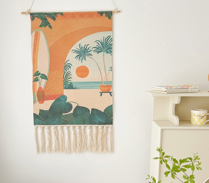 Tappezzeria cotone lino con nappine