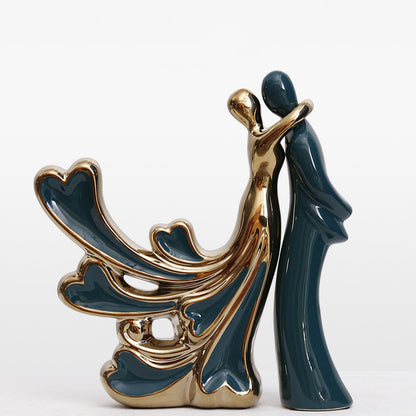 Decorazione coppia in ceramica