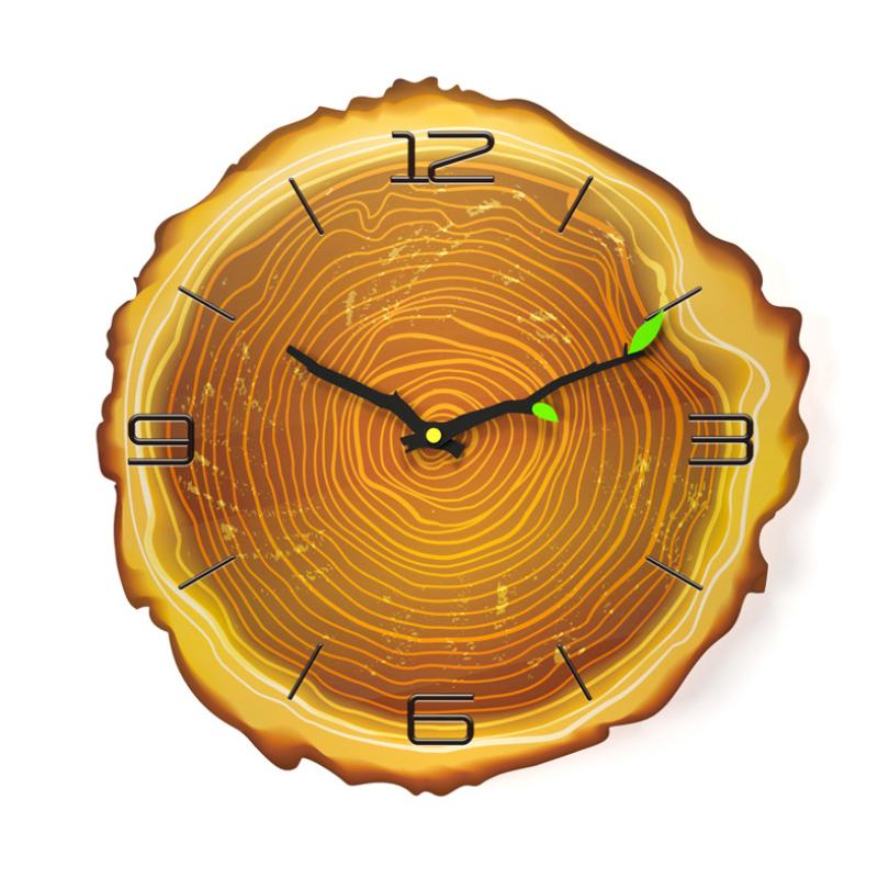 Orologio da parete Tronchi albero anelli legno