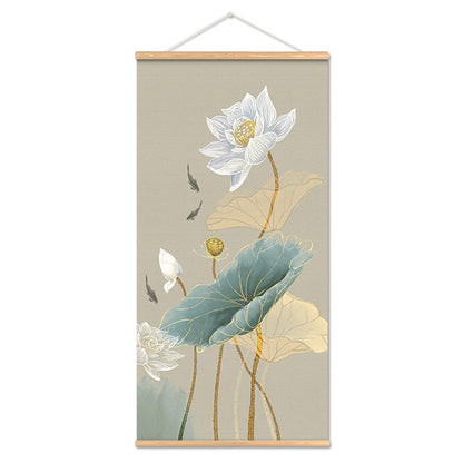 Adesivo murale Acquarello asiatico bamboo fiori