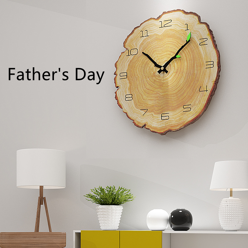 Orologio da parete Anelli naturali legno