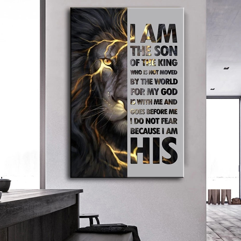 Quadro leone bianco e nero