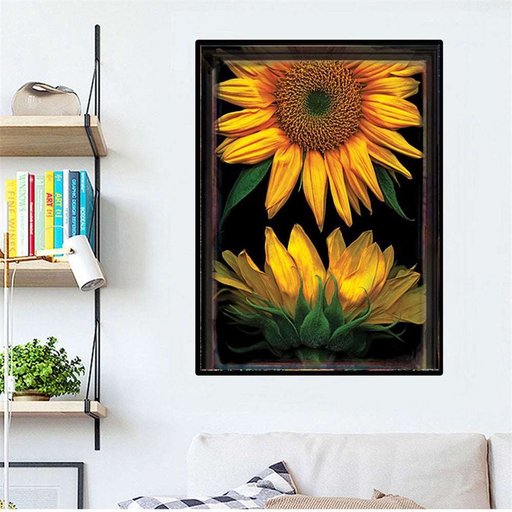 Quadro ricamo Girasole