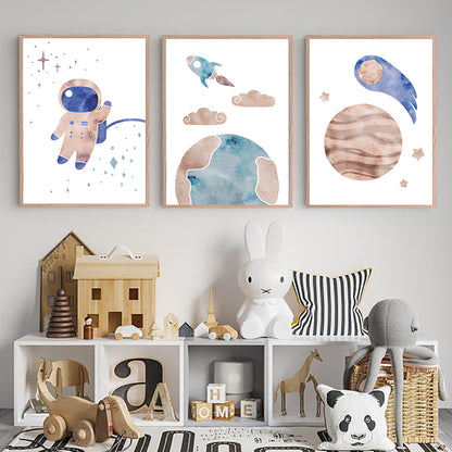 Poster spaziale acquerello