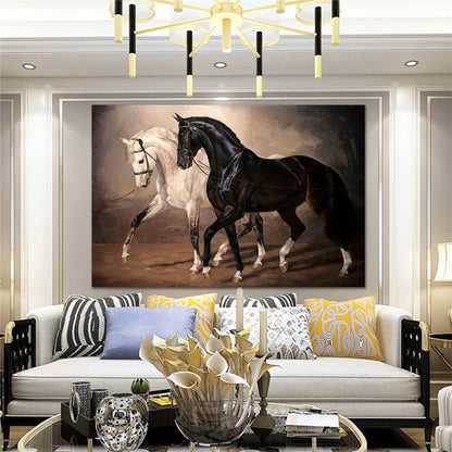 Quadro cavalli bianco e nero