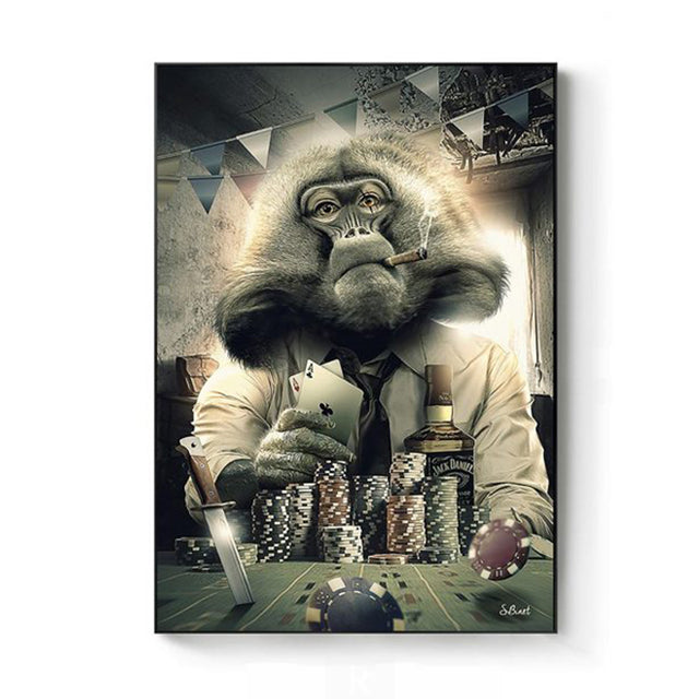 Quadro animali in smoking