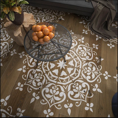 Adesivo murale Motivi geometrici e floreali bianchi