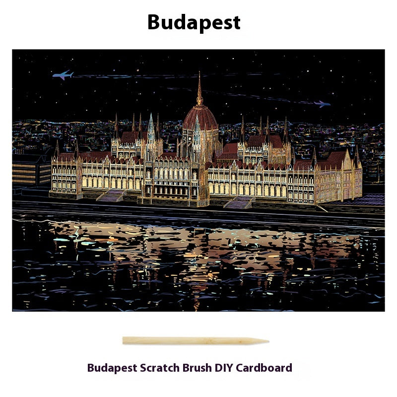 Quadro da grattare - Città notturna