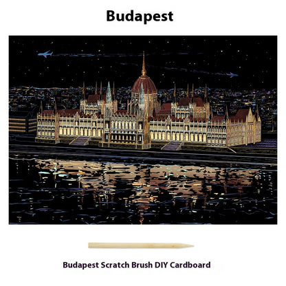 Quadro da grattare - Città notturna