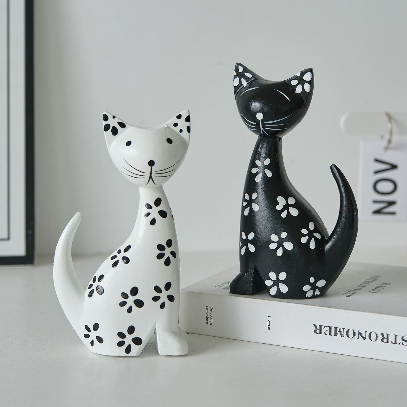 Statuette Gatto Legno Nordico