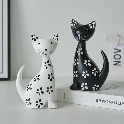 Statuette Gatto Legno Nordico