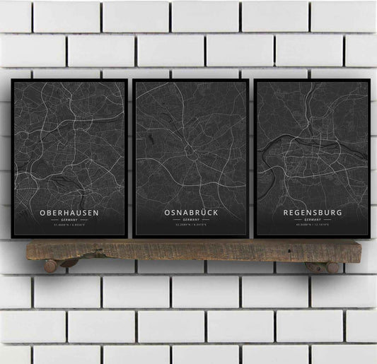 Quadro su tela Mappe topografiche città