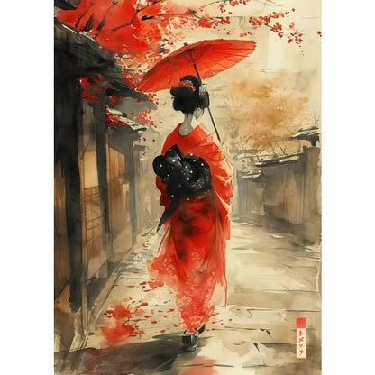 Quadro geisha cartoon