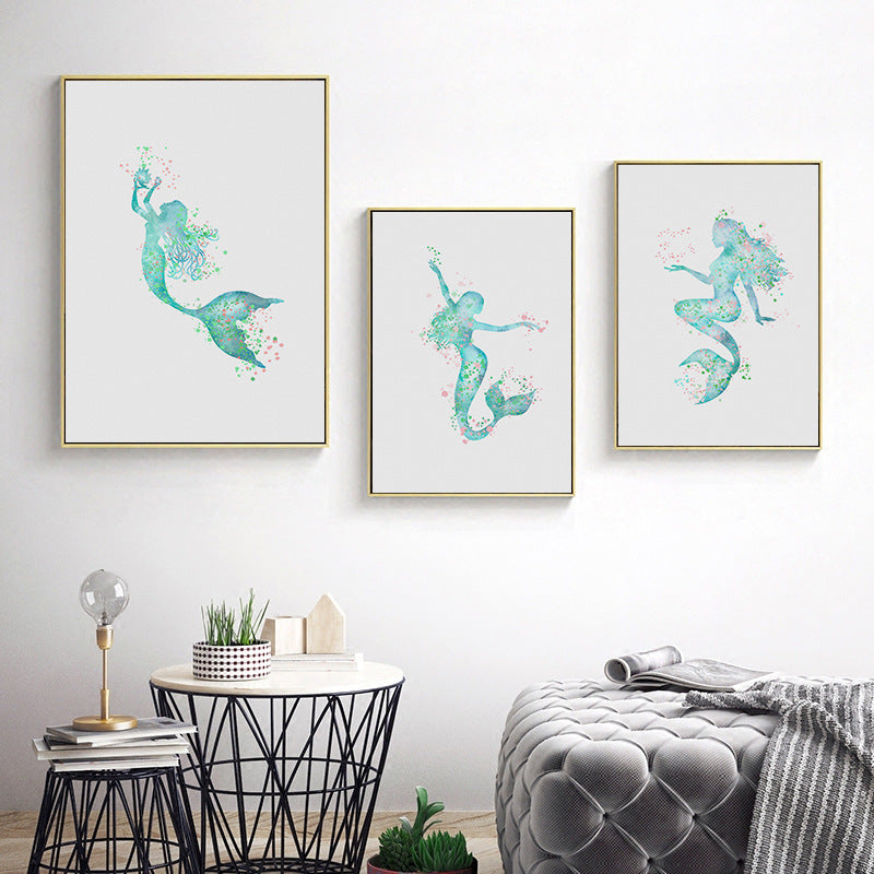 Quadro sirena blu minimale