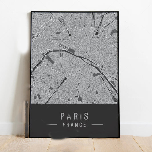 Quadro su tela Mappa di Parigi