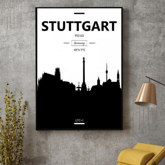 Quadro su tela Skyline Stoccarda