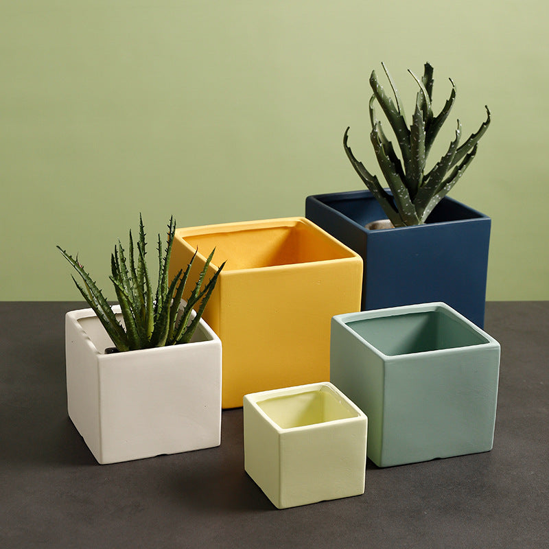 Vaso in cemento quadrato