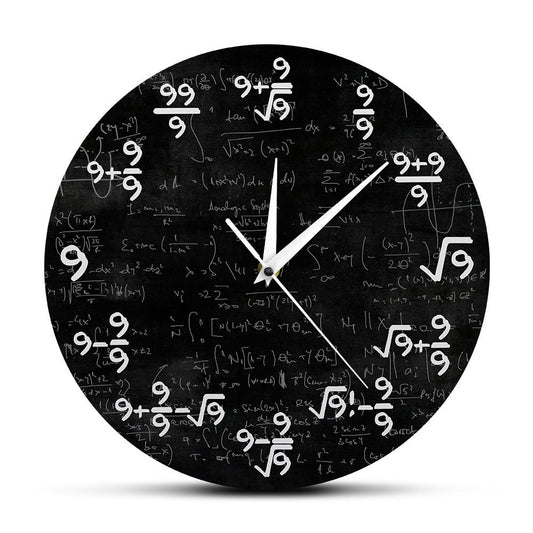 Orologio da parete nero con formule