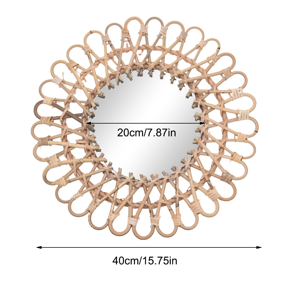 Specchio rattan dorato