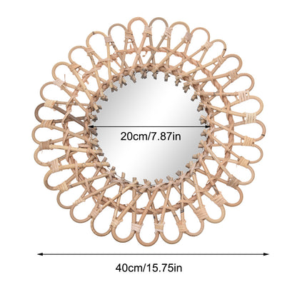 Specchio rattan dorato