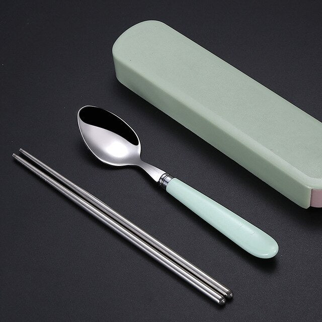 Set stoviglie acciaio inox portatile