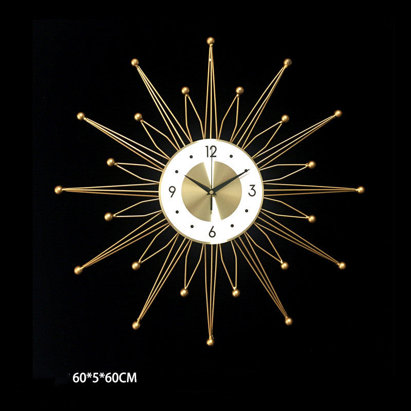Orologio da parete Sole raggi oro orologio