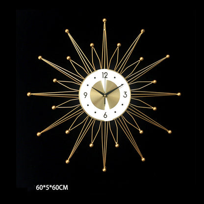 Orologio da parete Sole raggi oro orologio