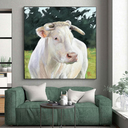 Quadro mucca acquerello