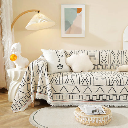 Plaid divano beige pattern geometrico