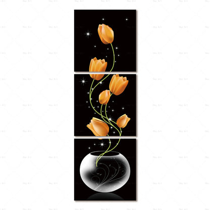 Tela tripttico fiori gialli