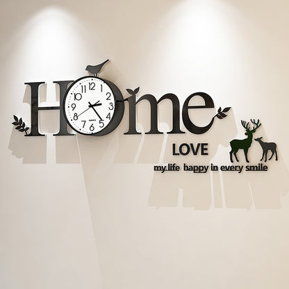 Orologio da parete Lettering home cervi