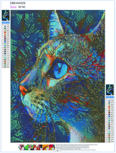 Dipinto diamanti gatti