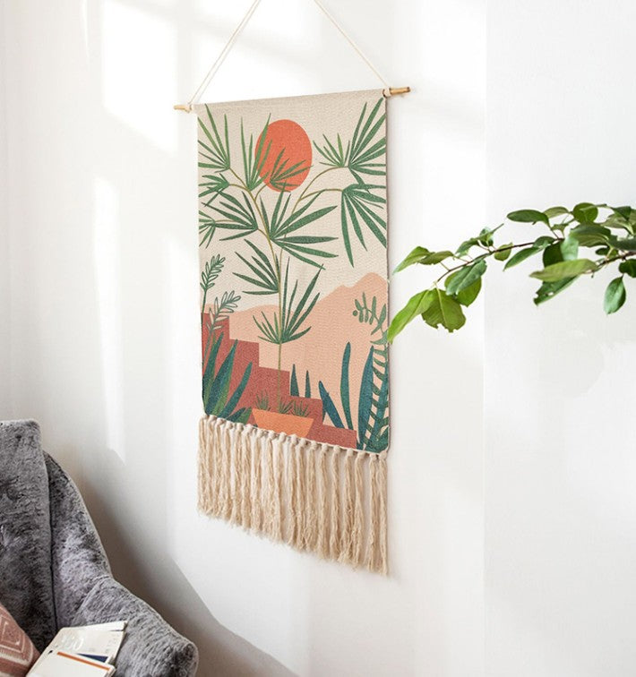 Tappezzeria cotone lino con nappine