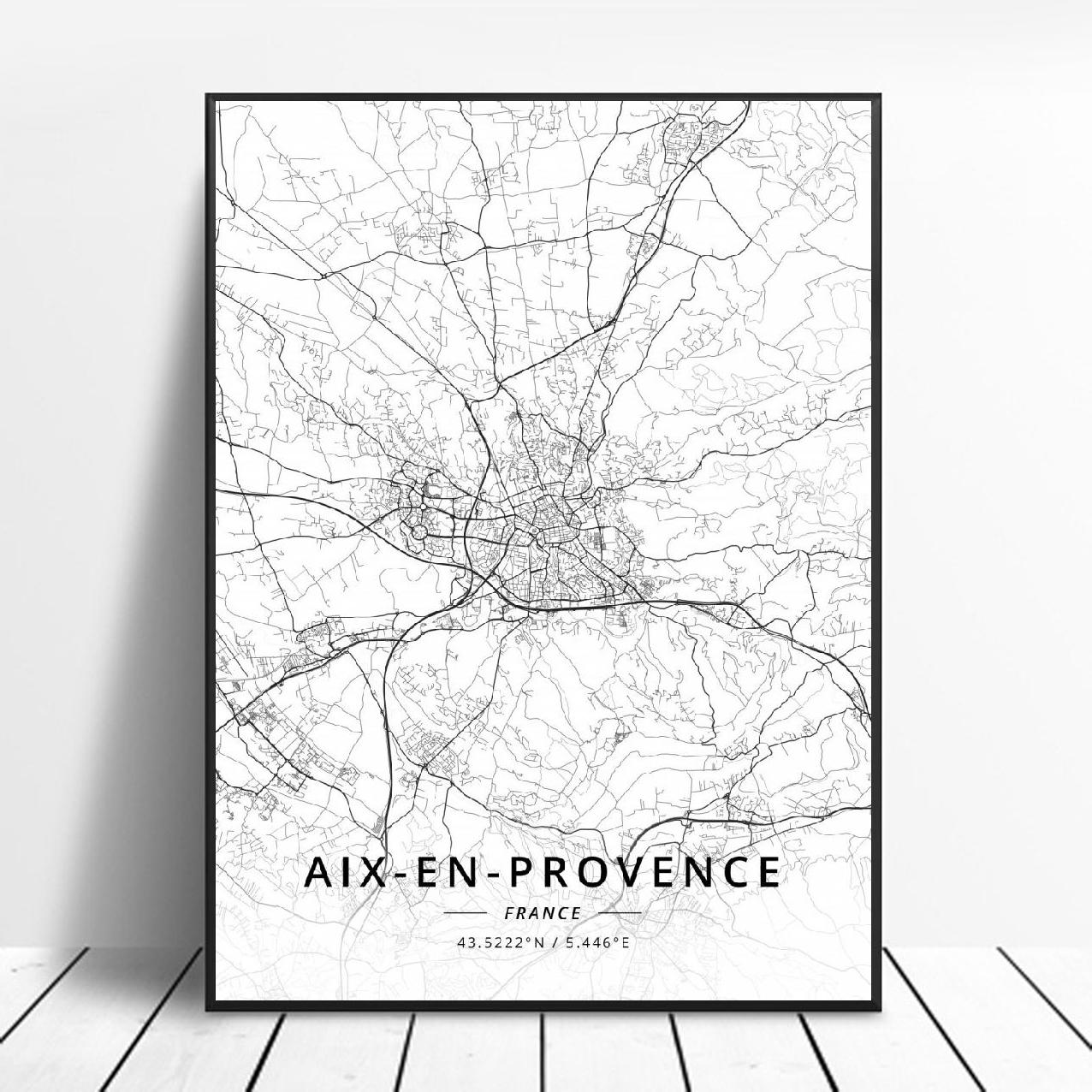 Poster Mappa Città Francesi