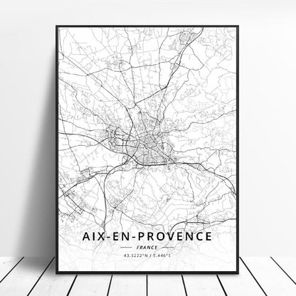 Poster Mappa Città Francesi