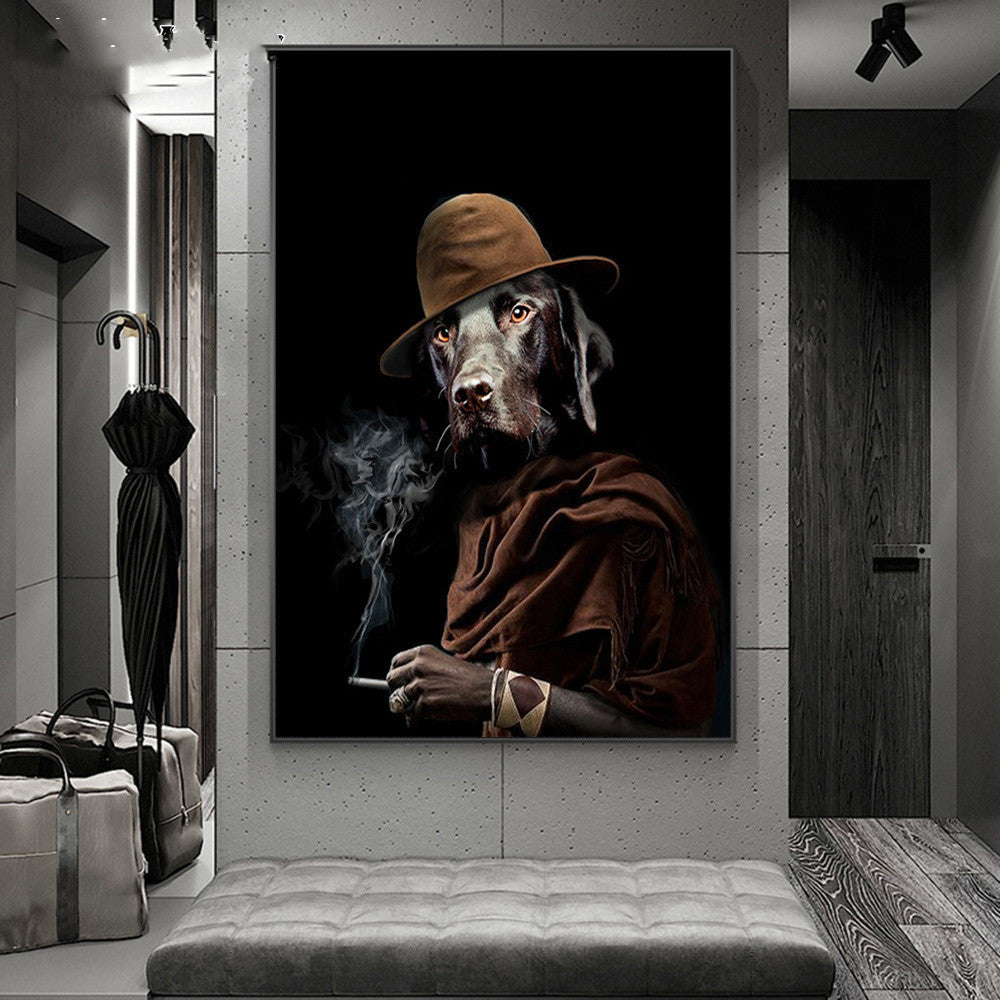 Quadro cane fumo vintage