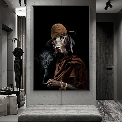 Quadro cane fumo vintage
