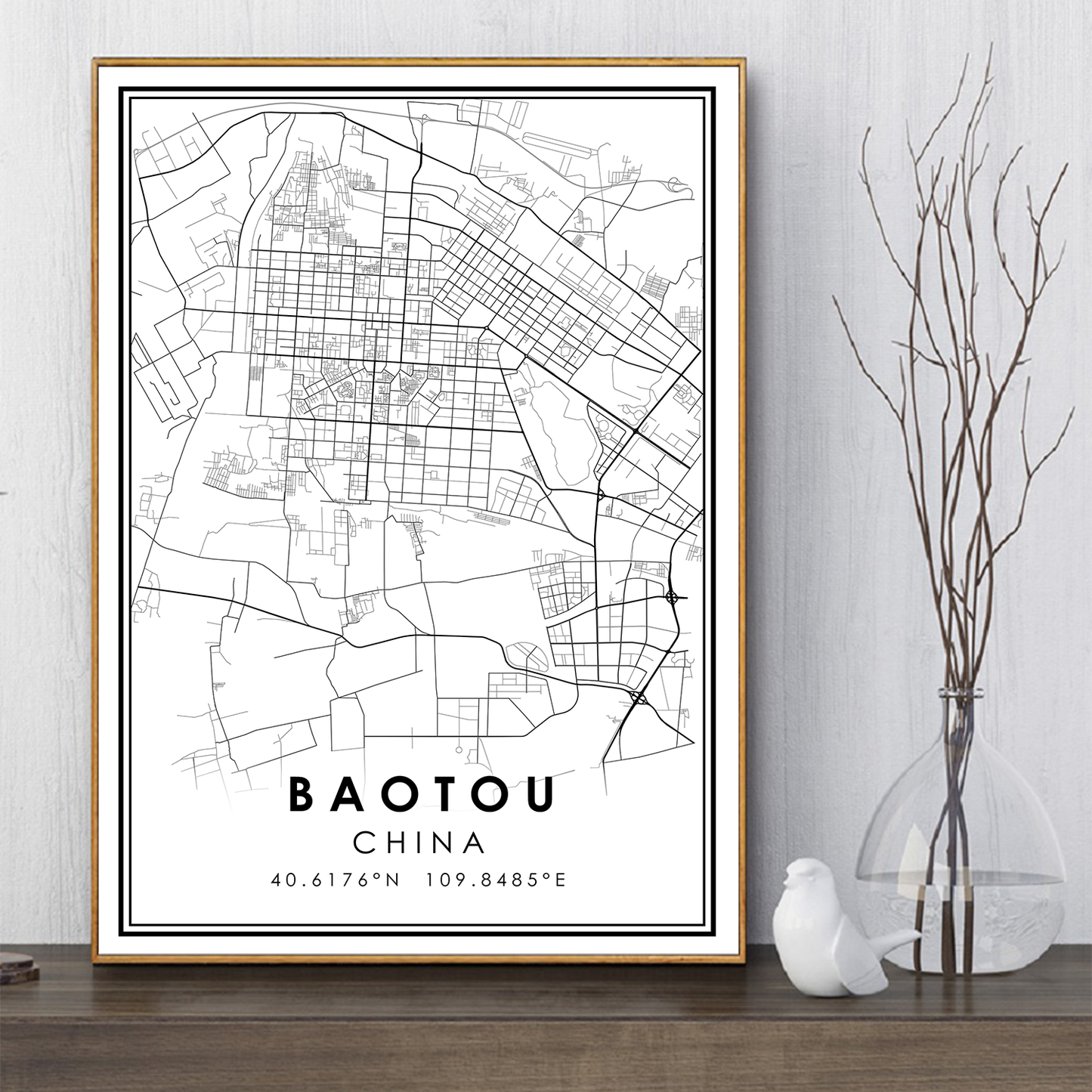 Quadro Mappa Città Cinesi