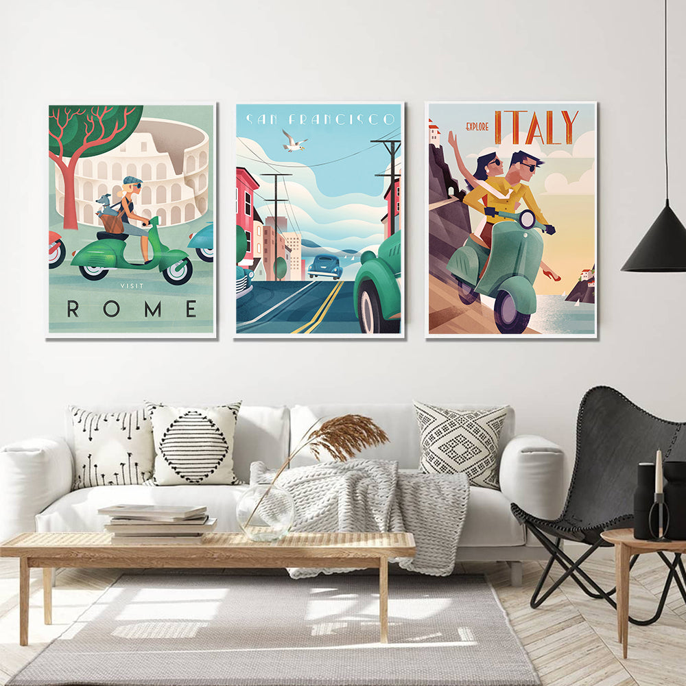 Quadro città retrò