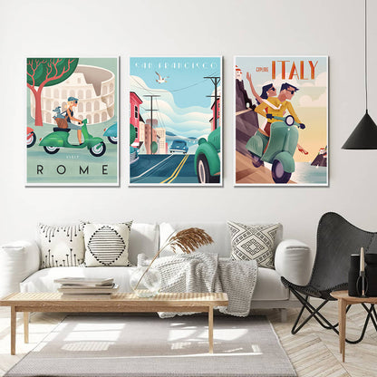 Quadro città retrò