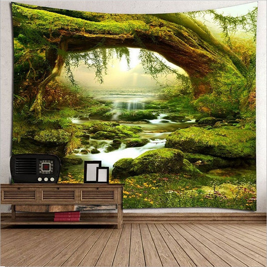 Arazzo Foresta con grotta e ruscello