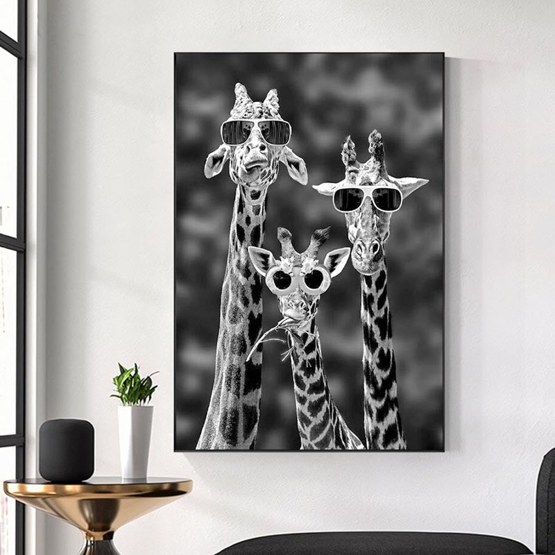 Quadro giraffe occhiali