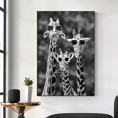 Quadro giraffe occhiali
