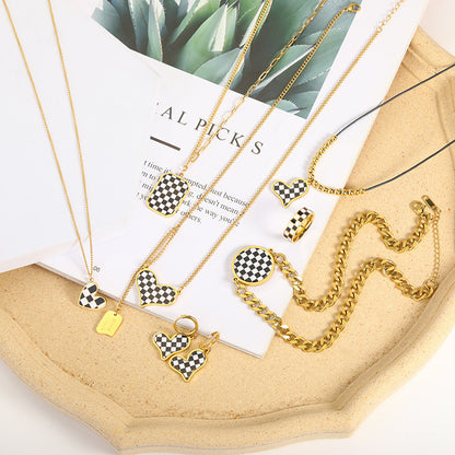 Collana cuore scacchiera