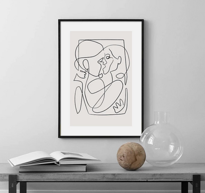 Quadro lineare bianco e nero