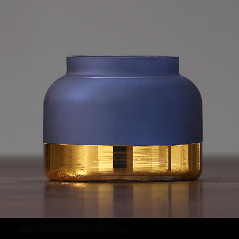 Vaso Vetro Effetto Ghiaccio Oro